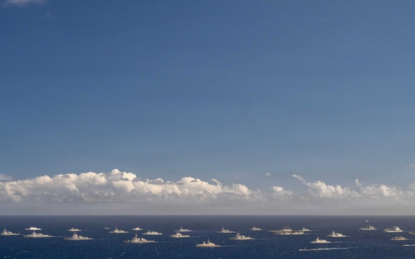 USS Theodore Roosevelt leads group sail during RIMPAC 2026