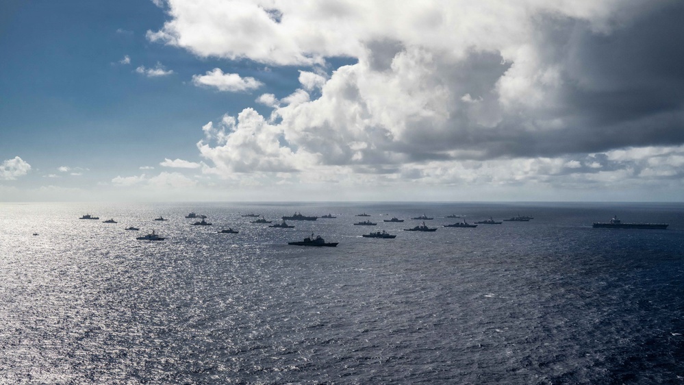 USS Theodore Roosevelt leads group sail during RIMPAC 2026