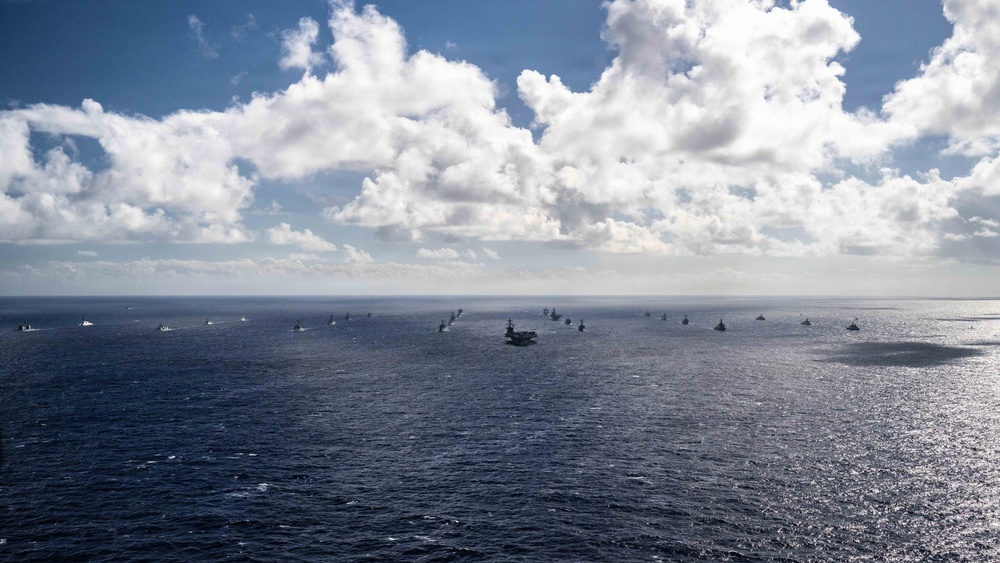 USS Theodore Roosevelt leads group sail during RIMPAC 2026