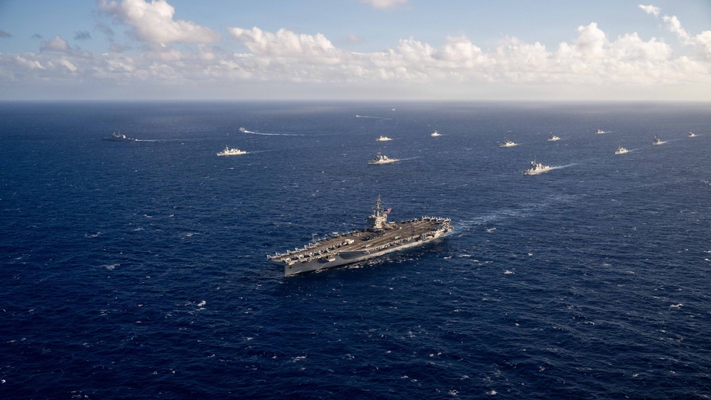 USS Theodore Roosevelt leads group sail during RIMPAC 2026