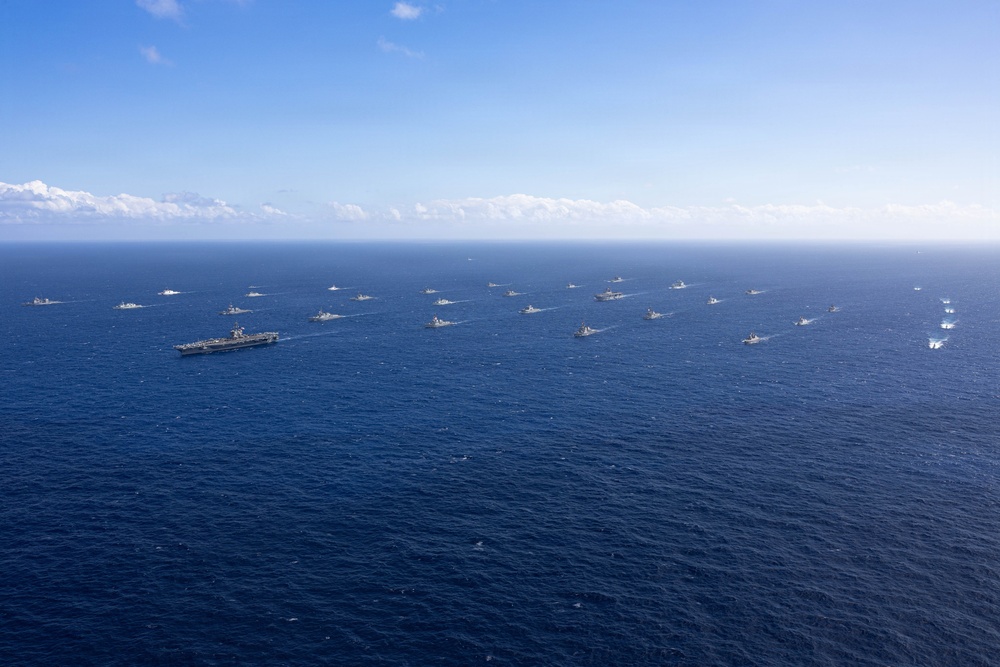 USS Theodore Roosevelt leads group sail during RIMPAC 2026
