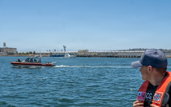 Coast Guard Station Los Angeles-Long Beach crews patrol Los Angeles’s West Harbor safe for FIFA World Cup watch party
