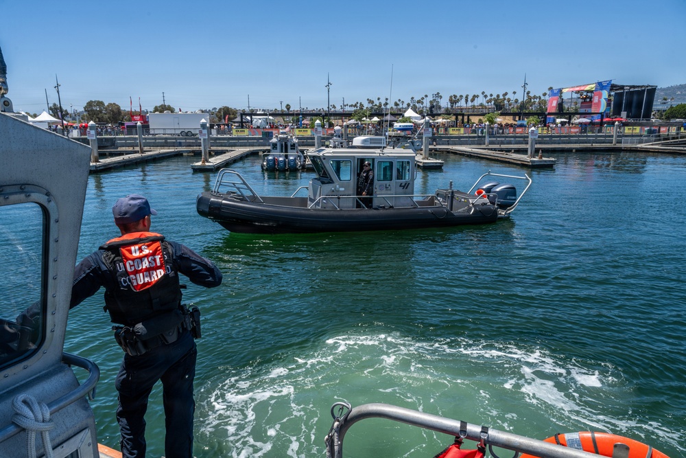 Coast Guard Station Los Angeles-Long Beach crews patrol Los Angeles’s West Harbor safe for FIFA World Cup watch party