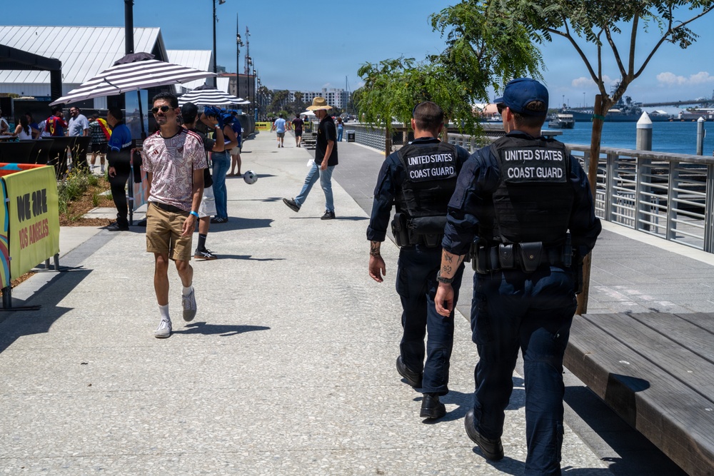 Coast Guard Station Los Angeles-Long Beach crews patrol Los Angeles’s West Harbor safe for FIFA World Cup watch party