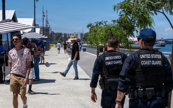Coast Guard Station Los Angeles-Long Beach crews patrol Los Angeles’s West Harbor safe for FIFA World Cup watch party