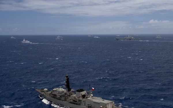 USS Theodore Roosevelt leads group sail during RIMPAC 2026