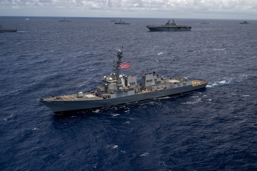 USS Theodore Roosevelt leads group sail during RIMPAC 2026