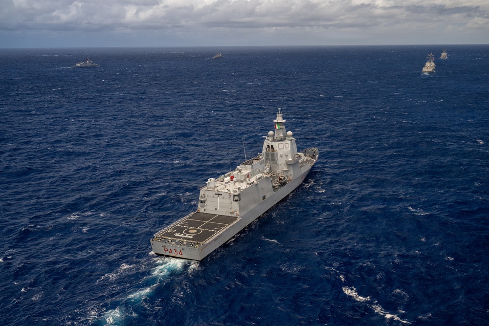 USS Theodore Roosevelt leads group sail during RIMPAC 2026