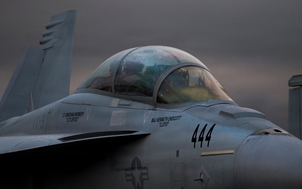 U.S. Navy launches F/A-18F Super Hornets for sinking exercise during RIMPAC 2026