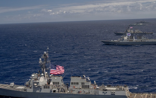 USS Theodore Roosevelt leads group sail during RIMPAC 2026
