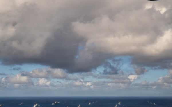 USS Theodore Roosevelt leads group sail during RIMPAC 2026
