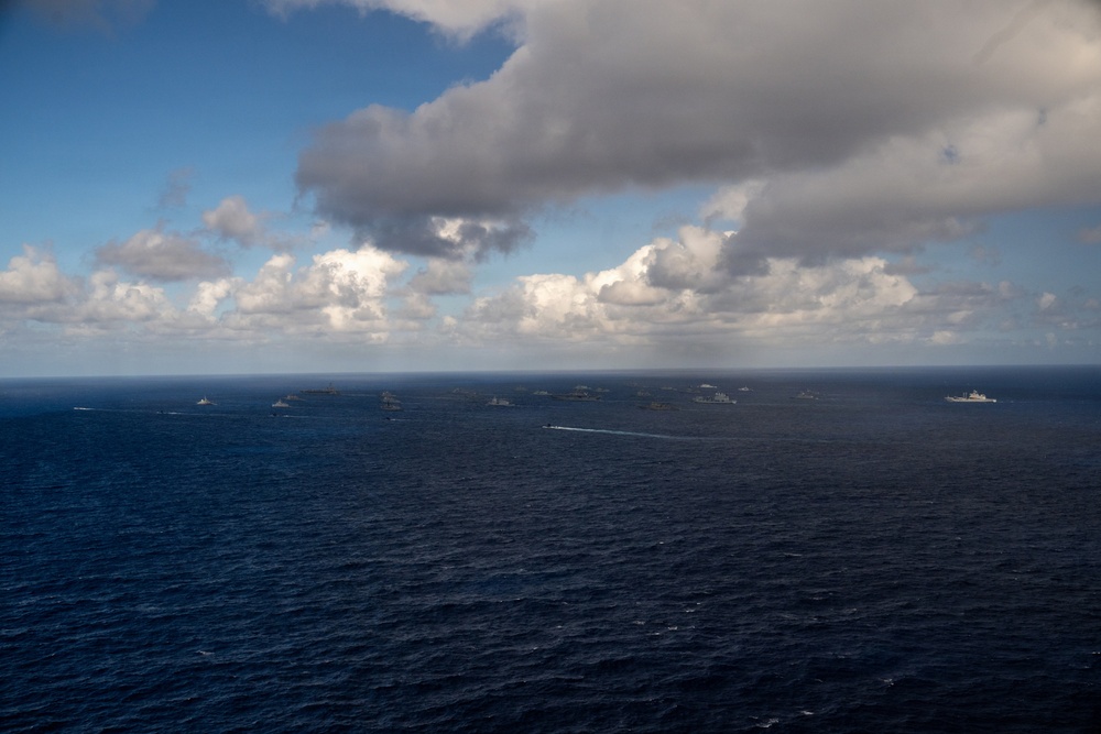 USS Theodore Roosevelt leads group sail during RIMPAC 2026