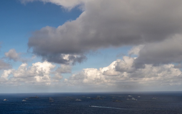 USS Theodore Roosevelt leads group sail during RIMPAC 2026