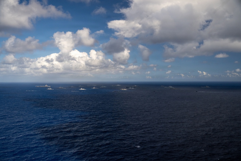 USS Theodore Roosevelt leads group sail during RIMPAC 2026