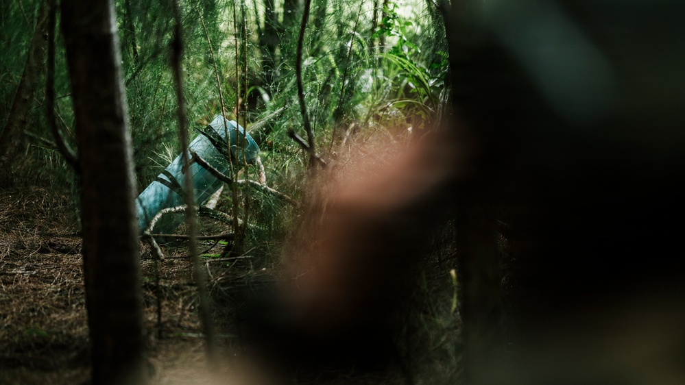 Royal New Zealand Navy EOD technicians participate in dismounted response drill