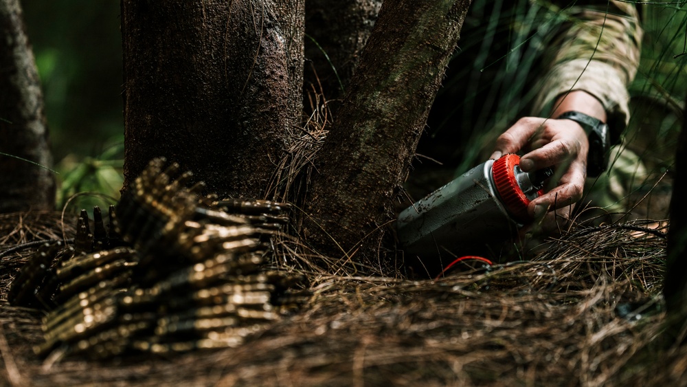 Royal New Zealand Navy EOD technicians participate in dismounted response drill