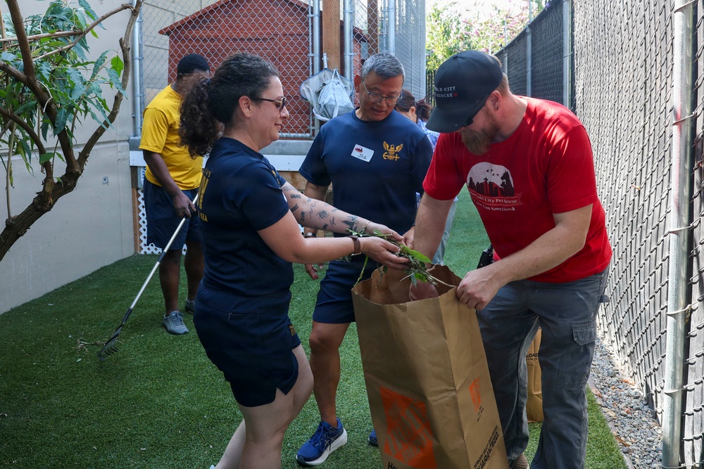 U.S. Navy Sailors Volunteer at Emerald City Pet Rescue