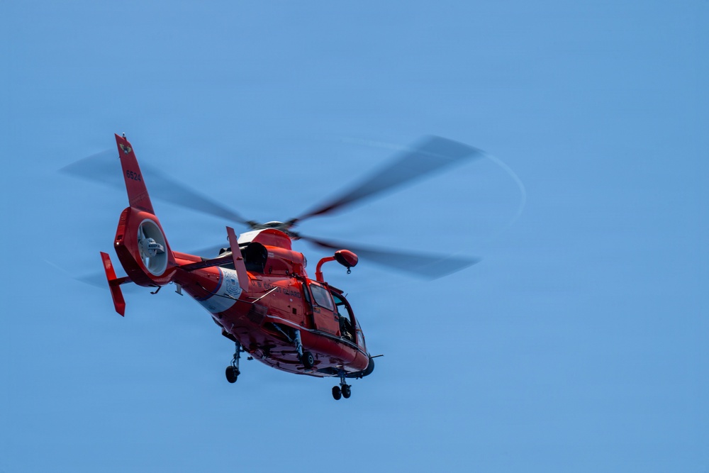 U.S. coast Guard flies during RIMPAC 2026