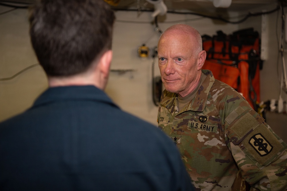 Major General Darrin Cox tour USS Essex