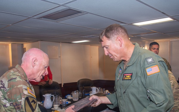 Major General Darrin Cox tour USS Essex during RIMPAC 2026