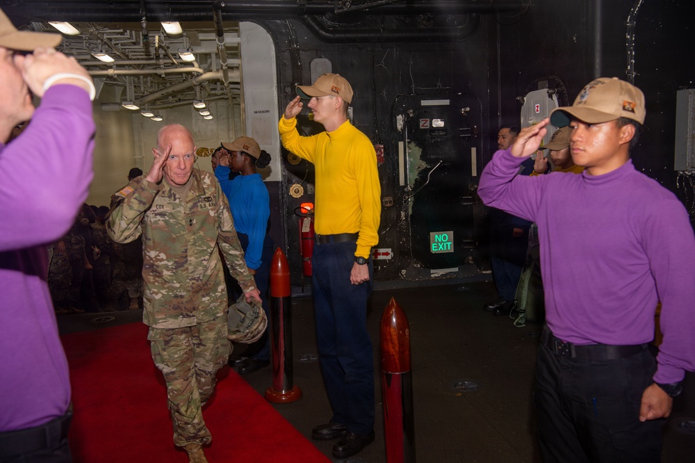 Major General Darrin Cox tour USS Essex