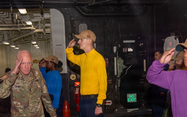Major General Darrin Cox tour USS Essex