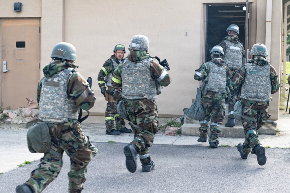 Wolf Pack Security Forces &amp; Fire Department respond to simulated base fire