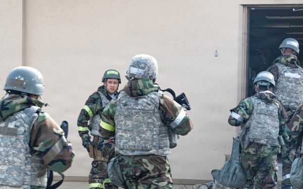 Wolf Pack Security Forces &amp; Fire Department respond to simulated base fire