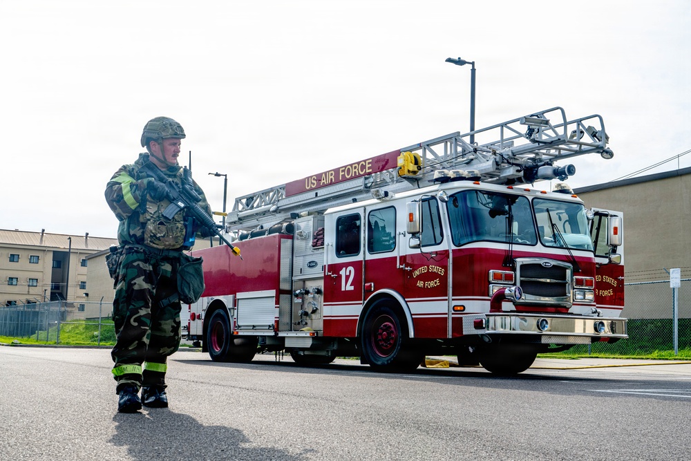 Bev. Sent 26-4: Wolf Pack Security Forces &amp; Fire Department respond to simulated base fire