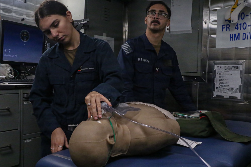 Frank E. Petersen Jr. Sailors Conduct a Medical Training