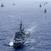Multinational ships sail in formation during RIMPAC 2026
