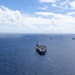 Multinational ships sail in formation during RIMPAC 2026
