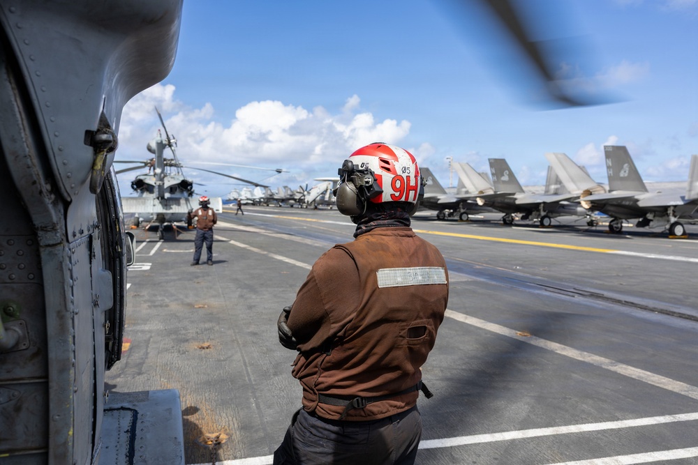 Multinational ships sail in formation during RIMPAC 2026