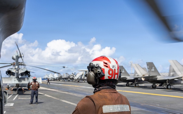 Multinational ships sail in formation during RIMPAC 2026
