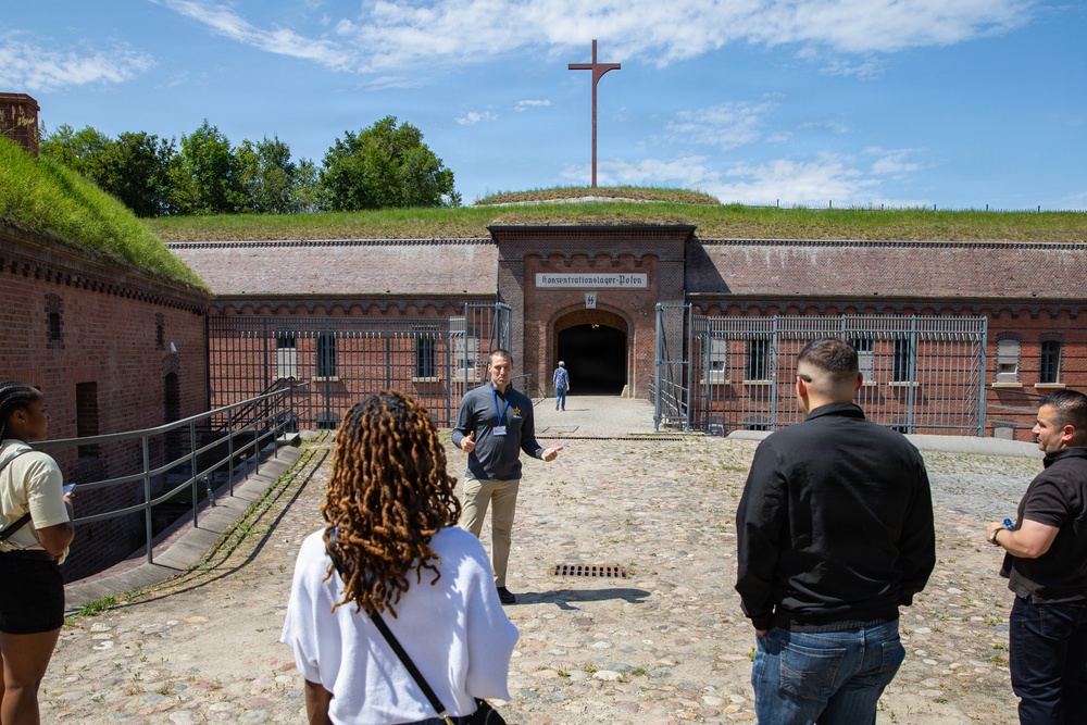 U.S. Soldiers conduct a historical tour of Fort VII in Poznan, Poland