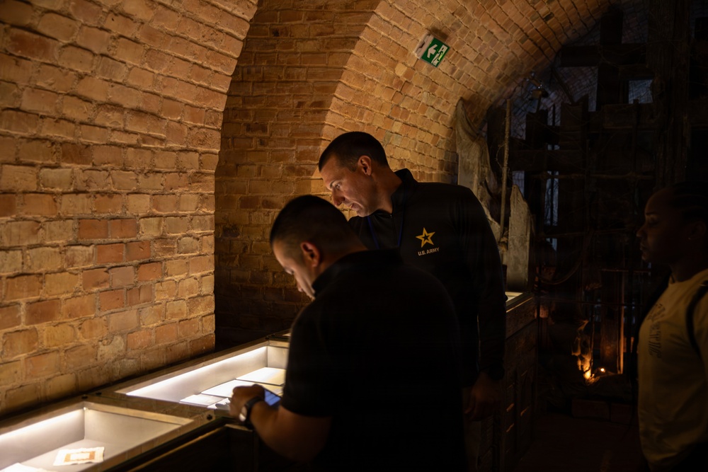 U.S. Soldiers conduct a historical tour of Fort VII in Poznan, Poland