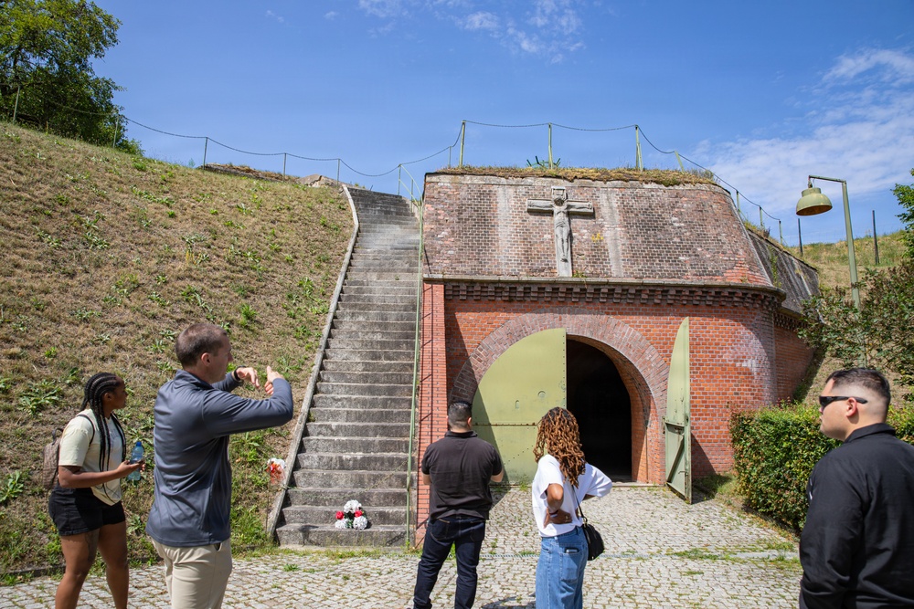 U.S. Soldiers conduct a historical tour of Fort VII in Poznan, Poland