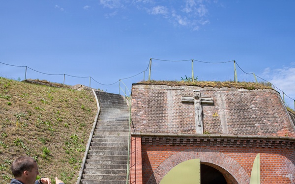 U.S. Soldiers conduct a historical tour of Fort VII in Poznan, Poland