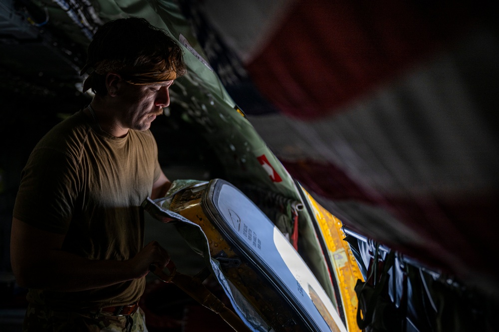 KC-135 refuels a P-8 Poseidon during operations CENTCOM AOR