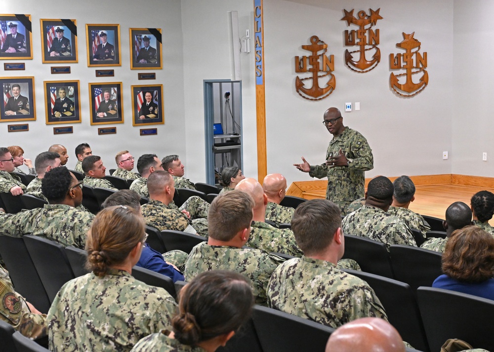 Fleet Master Chief Don Davis visits Naval Station Newport, R.I.
