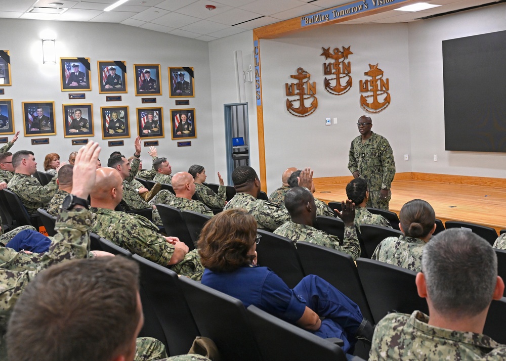 Fleet Master Chief Don Davis visits Naval Station Newport, R.I.