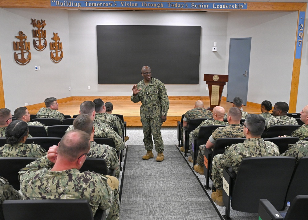 Fleet Master Chief Don Davis visits Naval Station Newport, R.I.