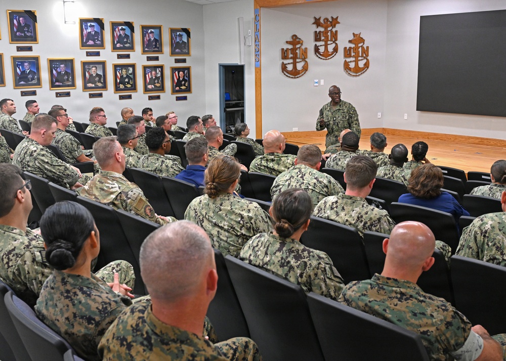 Fleet Master Chief Don Davis visits Naval Station Newport, R.I.