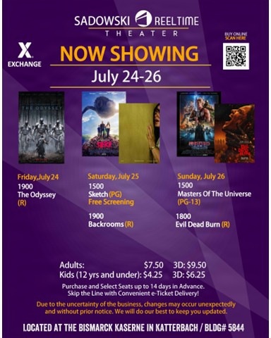 Sadowski Theater movies - 24-26 July
