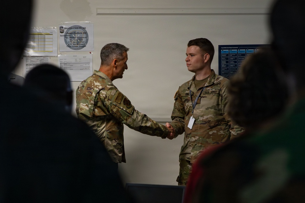 CNGB, Arkansas TAG and Guatemalan Minister of Defense observe Cyber Shield training.