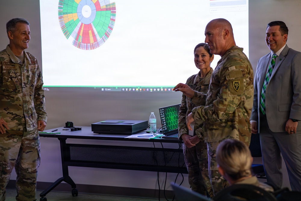 CNGB, Arkansas TAG and Guatemalan Minister of Defense observe Cyber Shield training.