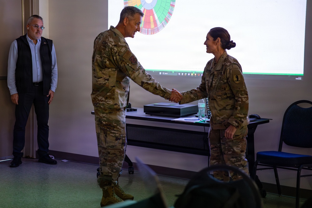 CNGB, Arkansas TAG and Guatemalan Minister of Defense observe Cyber Shield training.