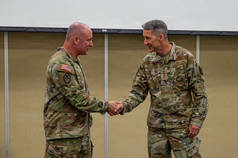 CNGB, Arkansas TAG and Guatemalan Minister of Defense observe Cyber Shield training.