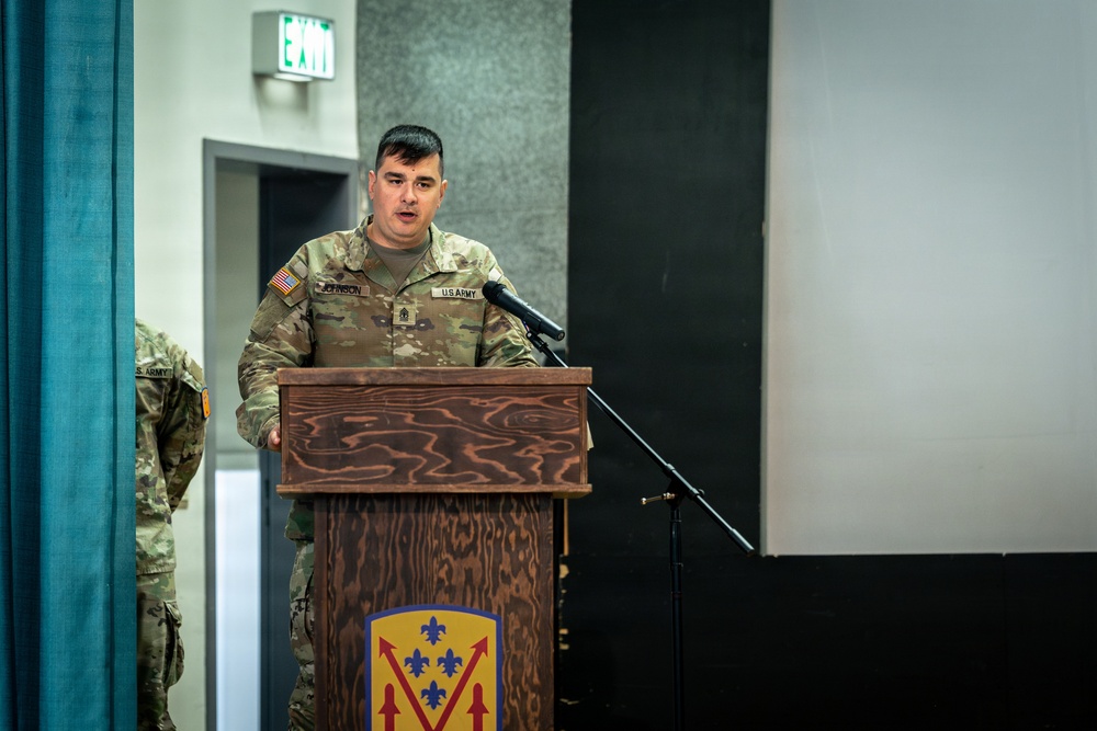 1SG Johnson Assumes Responsibility for HHB, 52D ADA BDE Continuing the Legacy of Greatness, at Sembach Kaserne, Germany