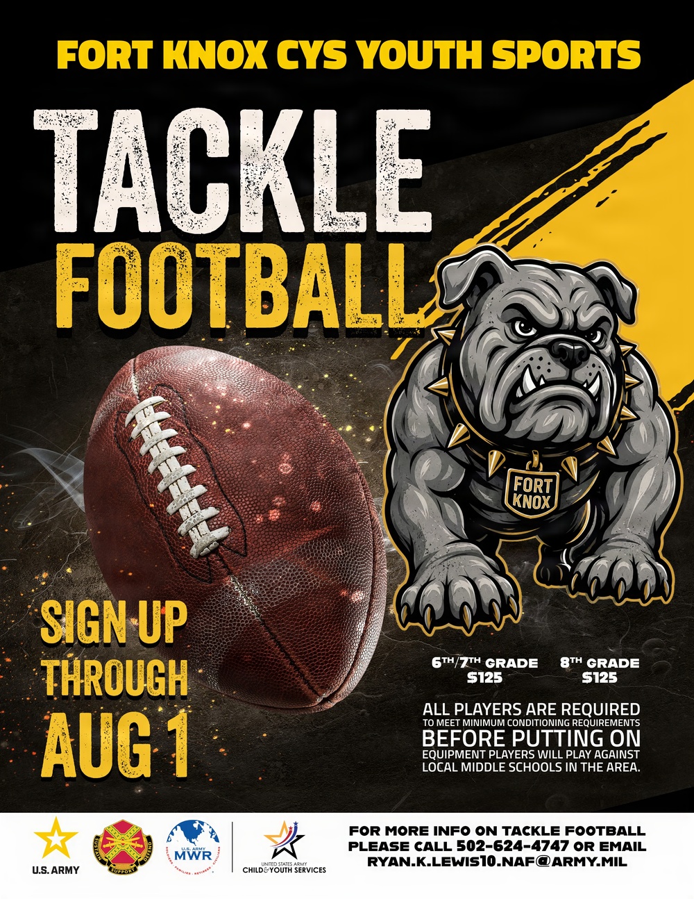 Fort Knox Child &amp; Youth Services sports fall season fast approaching | registration open now